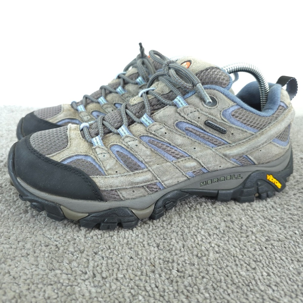 Merrell Moab 2 Ventilator Womens 10.5 Hiking Shoes Vibram Sneakers Gray Blue
